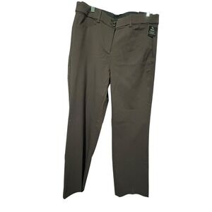 Lane Bryant The Madison 14R Brown Straight Leg Pants Stretch Career 34x29